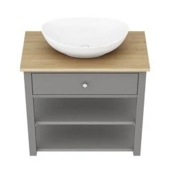 Trafalgar Grey 840mm Countertop Basin Unit with Oval Basin - Freestanding Vanity Unit 9 Trafalgar Grey 840mm Countertop Basin Unit with Oval Basin - Freestanding Vanity Unit -Vanity Units Shop TRF8WTGRY BAS D3 460