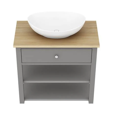 Trafalgar Grey 840mm Countertop Basin Unit with Oval Basin - Freestanding Vanity Unit 4 Trafalgar Grey 840mm Countertop Basin Unit with Oval Basin - Freestanding Vanity Unit - Image 4