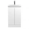 Hudson Reed Urban Satin White 500mm Floor Standing 2-Door Vanity Unit - URB107A | Modern Freestanding Bathroom Vanity