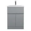 Hudson Reed Urban Satin Grey 600mm Freestanding 2-Door/Drawer Vanity Unit - URB203A