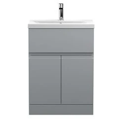 Hudson Reed Urban Satin Grey 600mm Freestanding 2-Door/Drawer Vanity Unit - URB203A