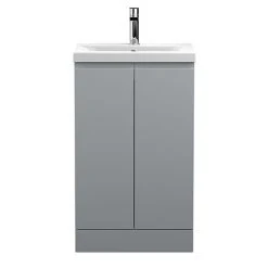 Hudson Reed Urban Satin Grey 500mm Floor Standing 2-Door Vanity Unit - URB207A
