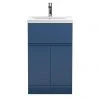 Hudson Reed Urban Satin Blue 500mm Freestanding 2-Door/Drawer Vanity Unit - URB301A