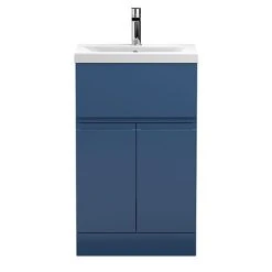 Hudson Reed Urban Satin Blue 500mm Freestanding 2-Door/Drawer Vanity Unit - URB301A