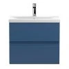 Hudson Reed Urban Satin Blue 600mm Wall Hung 2-Drawer Vanity Unit - URB304A