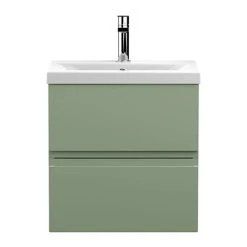 Hudson Reed Urban Satin Green 500mm Wall Hung 2-Drawer Vanity Unit - URB802A