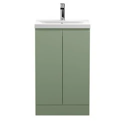 Hudson Reed Urban Satin Green 500mm Floor Standing 2-Door Vanity Unit - URB807A