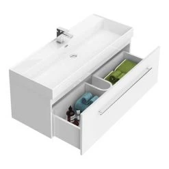 Valencia 1200 Gloss White Wall Hung Vanity Unit with Chrome Handle | Minimalist Design 9 Valencia 1200 Gloss White Wall Hung Vanity Unit with Chrome Handle | Minimalist Design -Vanity Units Shop V12WWHCH d4 460