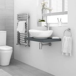 Venice Floating Basin Shelf - Gloss Grey 600mm Wide | Wall Hung Vanity Unit -Vanity Units Shop V6GGSLF nd1 460