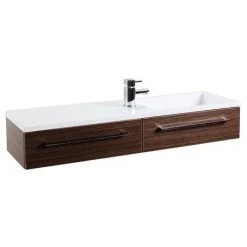 995mm Walnut Wall Hung 1-Drawer Unit with Basin | Victorian Plumbing -Vanity Units Shop VAL995WL d2 460