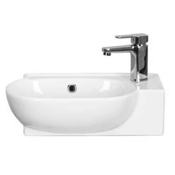 Valencia Perla 450mm Wall Hung Cloakroom Vanity - Gloss White | Compact & Stylish -Vanity Units Shop VPWHGW45 d4 460