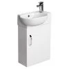 Valencia Perla 450mm Wall Hung Cloakroom Vanity - Gloss White | Compact & Stylish