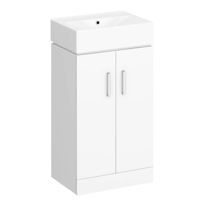 Nova Vanity 0TH Sink With Cabinet - 450mm Modern High Gloss White (Flat Packed) | Freestanding Vanity Unit 1 Nova Vanity 0TH Sink With Cabinet - 450mm Modern High Gloss White (Flat Packed) | Freestanding Vanity Unit