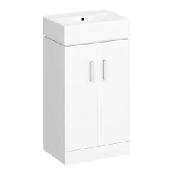 Nova Vanity 0TH Sink with Cabinet - 450mm Modern High Gloss White Freestanding Vanity Unit