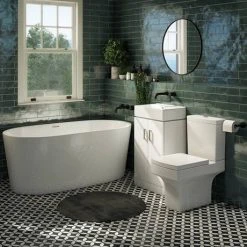 Nova Vanity 0TH Sink with Cabinet - 450mm Modern High Gloss White Freestanding Vanity Unit -Vanity Units Shop VTFW450 0TH d3 460 1