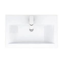 Nuie Gloss White 600 x 400mm Wall Mounted Mid Edge Basin & Cabinet - VTWE600 -Vanity Units Shop VTWE600 D6 460