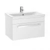 Nuie Gloss White 600 x 400mm Wall Mounted Mid Edge Basin & Cabinet - VTWE600