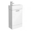 Cubix High Gloss White Vanity Unit with Ceramic Basin - 480mm x 230mm | VTY058 | Nuie
