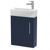 Arezzo Matt Blue 450mm 1TH Wall Hung Cloakroom Vanity Unit - Modern Compact Design