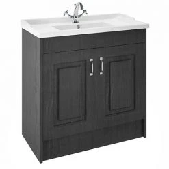 York Traditional Dark Grey Bathroom Basin Unit - 1020 x 470mm with 1 Tap Hole
